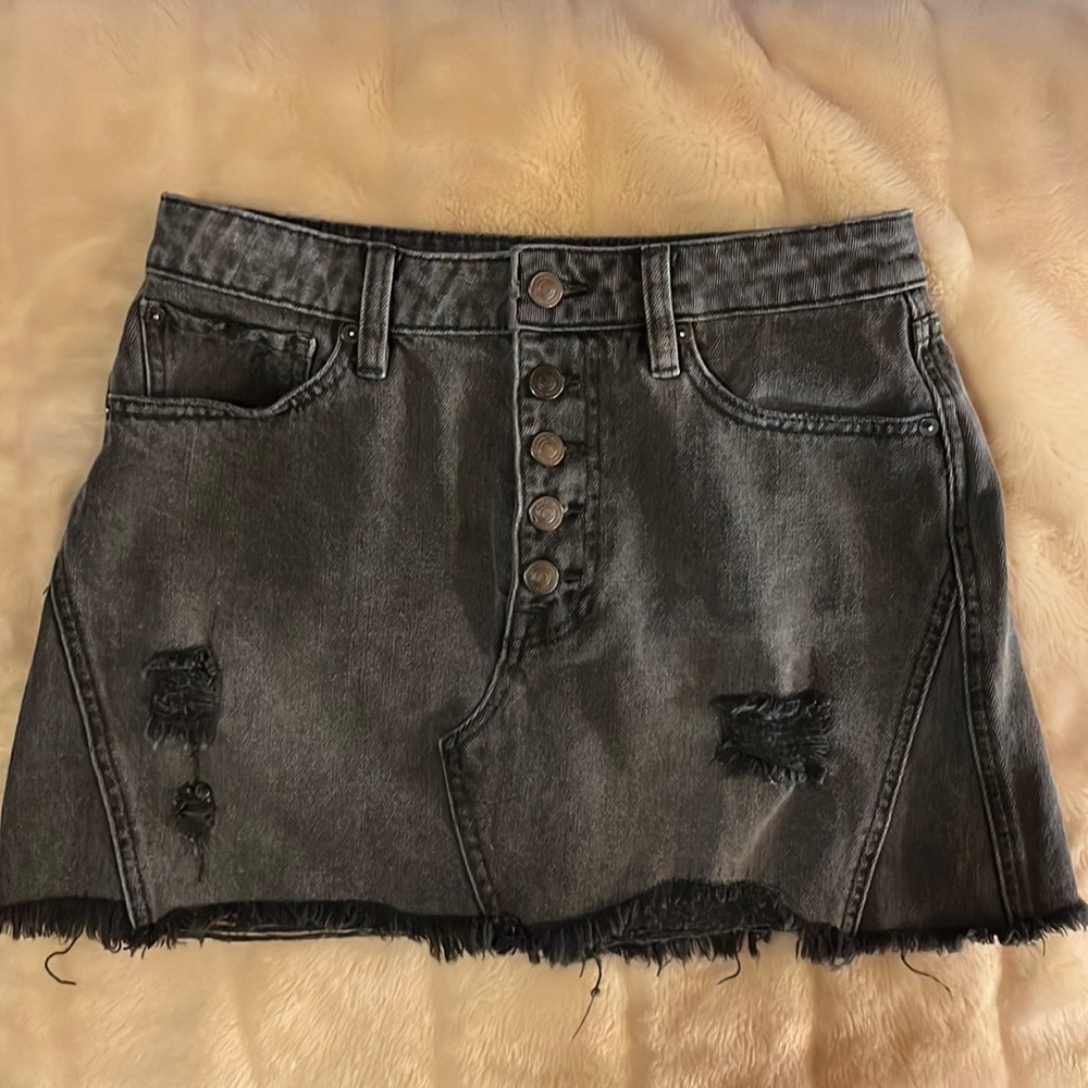 We The Free Black Denim Mini Skirt - Size 27 - EUC